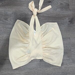 Cream Halter Bikini Top
